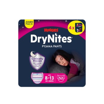 DryNites kalhotky pro dívky JUMBO box 8-13 let / 30-48kg / 4x13ks