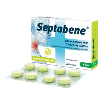 Septabene citron a bezový květ 3mg/1mg pas.16