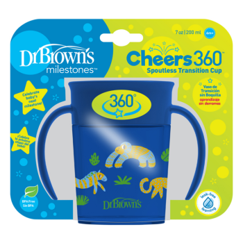 DR.BROWNS Hrnek Cheers360 6m+ 200ml modrý