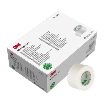 3M Micropore papírová náplast bílá 2.5cmx9.1m 12ks