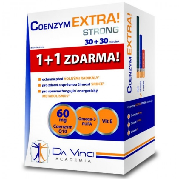 Coenzym EXTRA! Strong 60mg DaVinci tob.30+30ZDARMA