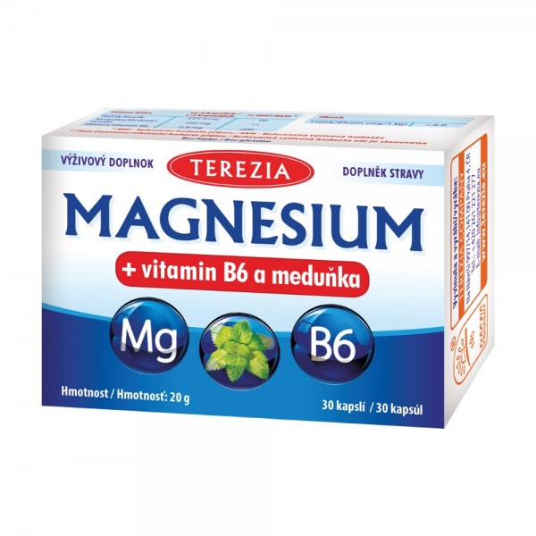TEREZIA Magnesium+vitamin B6 a meduňka cps.30