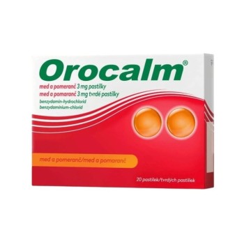 Orocalm med a pomeranč 3mg 20 pastilek