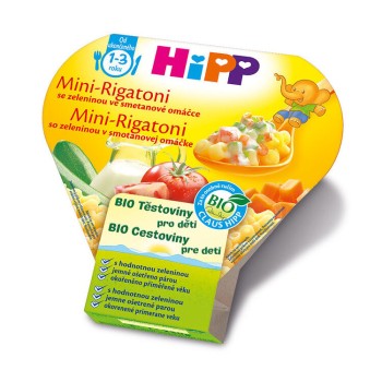 HiPP Mini-Rigatoni zelenina - smetanová omáčka BIO 1r 250g