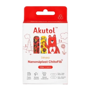 AKUTOL Nanonáplast ChitoFib Dětské balení 15ks