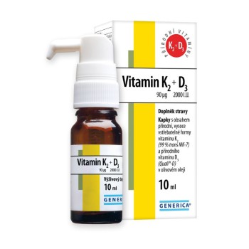 Vitamin K2 90mcg + D3 2000 I.U.kapky 10ml Generica