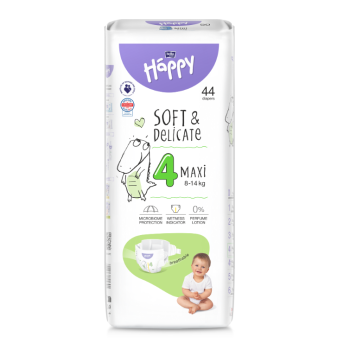 Happy Soft&Delicate 4 dětské pleny 8-14kg 44ks