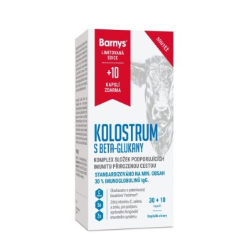Barnys Kolostrum s beta-glukany limitovaná edice 30 kapslí+10 zdarma