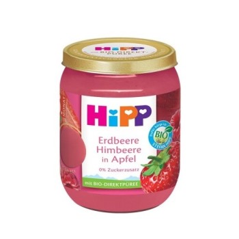 HiPP Jablka s jahodami a malinami BIO 4/6m 160g