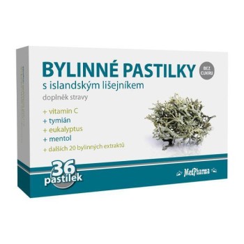 MedPharma Bylinné pastilky bez cukru islandský lišejník 36ks