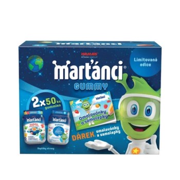 Marťánci Gummy 50+50ks+omalovánky Promo2025