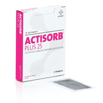 Actisorb Plus krytí s uhl.a stříbr. 10.5x19cm 10ks