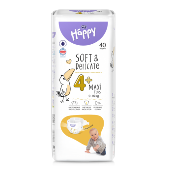Happy Soft&Delicate 4+ dětské pleny 9-15kg 40ks