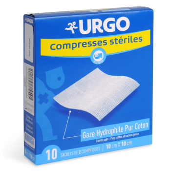 URGO Steril.komprese bavl.10x10cm 10sáčků á 2ks