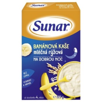 Sunar mléčná banánová kaše na dobrou noc 225g