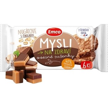 EMCO Mysli Ovesné sušenky nugátové s čokoládou 6ks