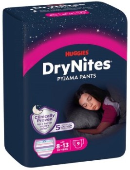 DryNites natah.kalhotky dívky 8-13let/30-48kg/9ks