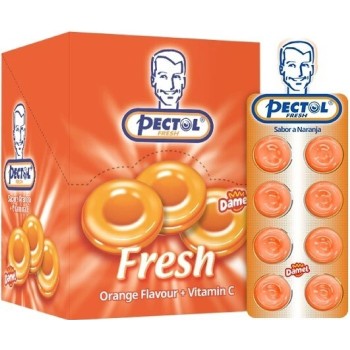 Pectol pomerančový drops s vit.C box 24 blistrů