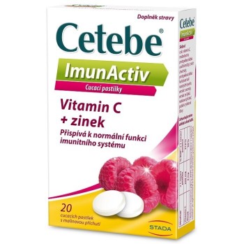Cetebe ImunActiv Vitamin C + Zinek 20 cucacích pastilek