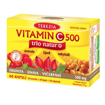 Terezia Vitamin C 500mg Trio Natur+ 60cps