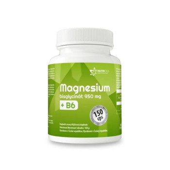 Magnesium bisglycinát 950mg +B6 150 kapslí