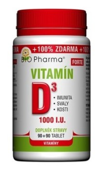 Vitamín D3 Forte 1000 I.U. tbl.90+90 Bio-Pharma