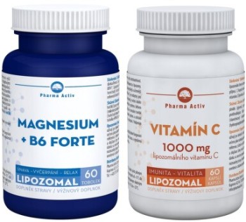 Lipozomal Vitamín C 1000 mg 60 kapslí+Magnesium+B6 60 tobolek