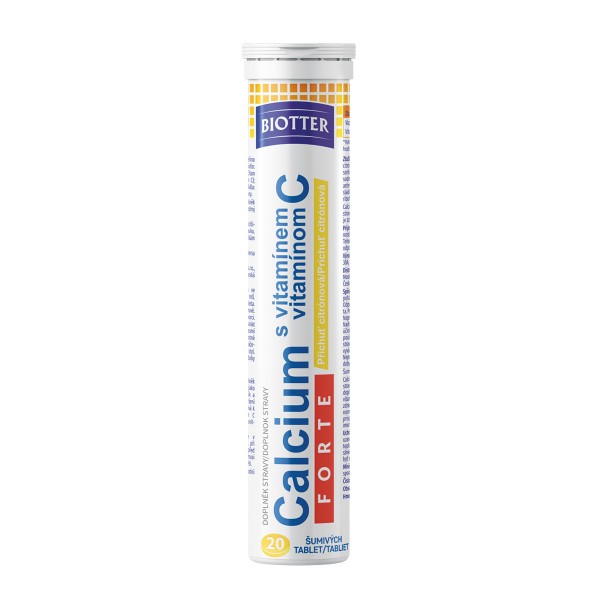 Biotter Calcium s vitamínem C FORTE 20 ks šumivých tablet