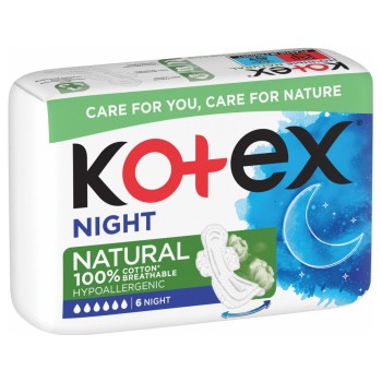 Kotex Natural vložky Night 6ks