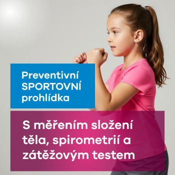 Preventivní sportovní prohlídka s měřením složení těla, spirometrií a zátěžovým testem s VO2max (do