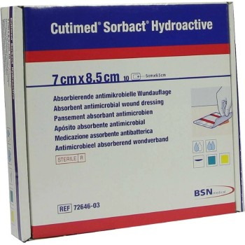 Cutimed Sorbect Hydroaktivní 7x8.5cm antimikrobiální hydroaktivní krytí 10ks