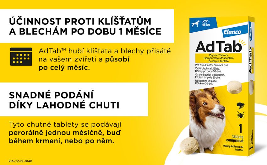 AdTab 900 mg žvýkací tablety pro psy o hmotnosti 22–45 kg . Foto 4