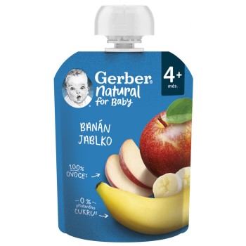 Gerber Natural kapsička Banán + Jablko 90g