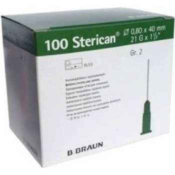 Injekční jehla STERICAN 21G/0.8x40mm zelená sterilní 100ks