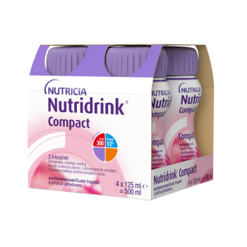 Nutridrink Compact s přích.jahod.por.sol.4x125ml