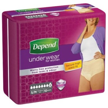 Depend Super inkont.kalh.vyšší pas Ž vel.S/M 10ks