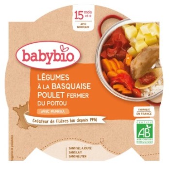 BABYBIO zelenina-farmář.kuře-rýže 15m+ 260g