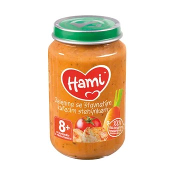 Hami Zelenina se šťavnatým kuřecím stehýnkem 200g 8m+