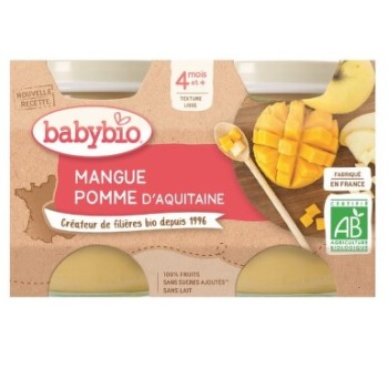 BABYBIO jablko-mango 4m+ 2x130g