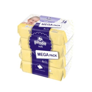 Panda vlhčené ubrousky soft 4x56ks