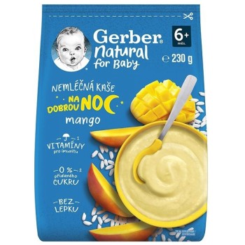 Gerber Kaše nemléčná na dobrou noc Mango 230g