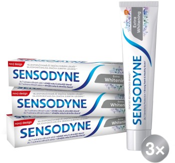 Sensodyne Extra Whitening zubní pasta 3 x 75 ml