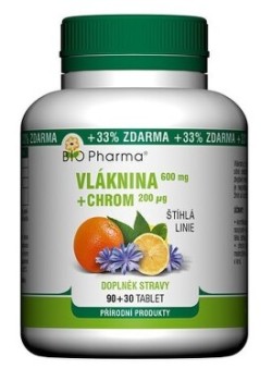 Vláknina 600mg+Chrom 200mcg tbl.90+30 Bio-Pharma