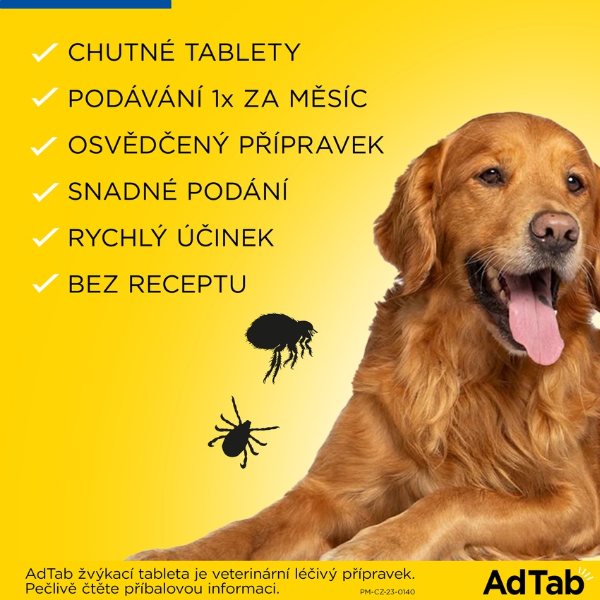 AdTab 56 mg žvýkací tablety pro psy o hmotnosti 1,3–2,5 kg. Foto 9