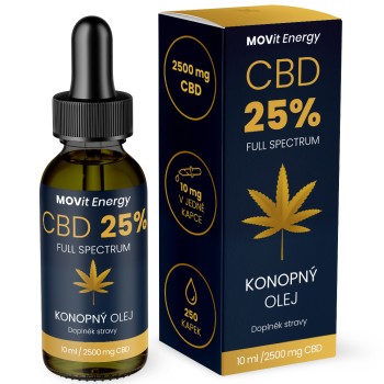 MOVit CBD 25% Full Spectrum konopný olej 10ml