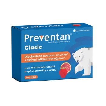 Preventan Clasic s příchutí maliny a grepu tbl.30
