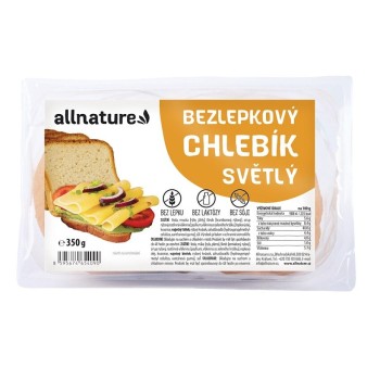 Allnature Bezlepkový chlebík světlý 350g