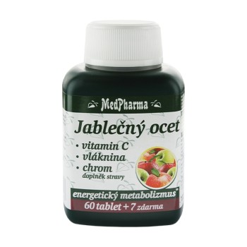 MedPharma Jablečný ocet + Vláknina + Vitamin C + Chrom 67tbl