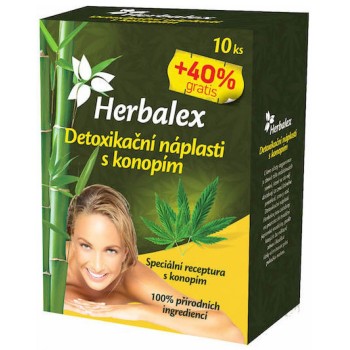 Herbalex detoxik.náplast s konopím 10ks+40%gratis