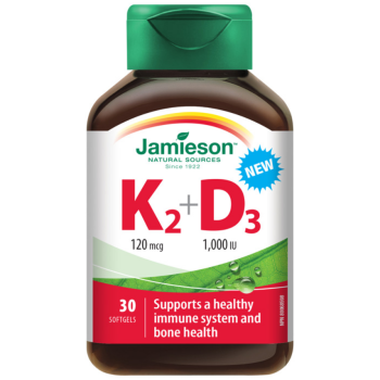 JAMIESON Vitamíny K2 120mcg a D3 1000 IU cps.30